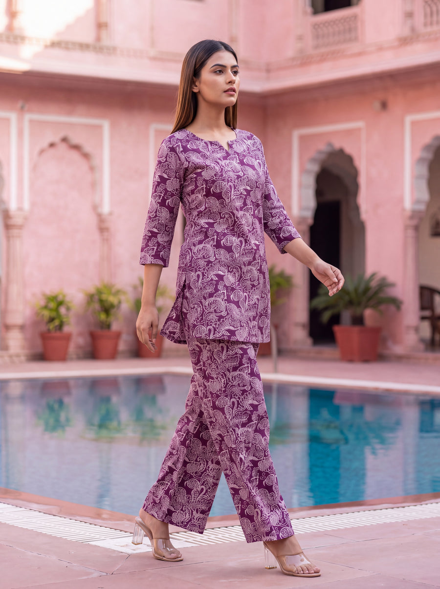 Plum Paisley Cotton Co-ord Set — image 5
