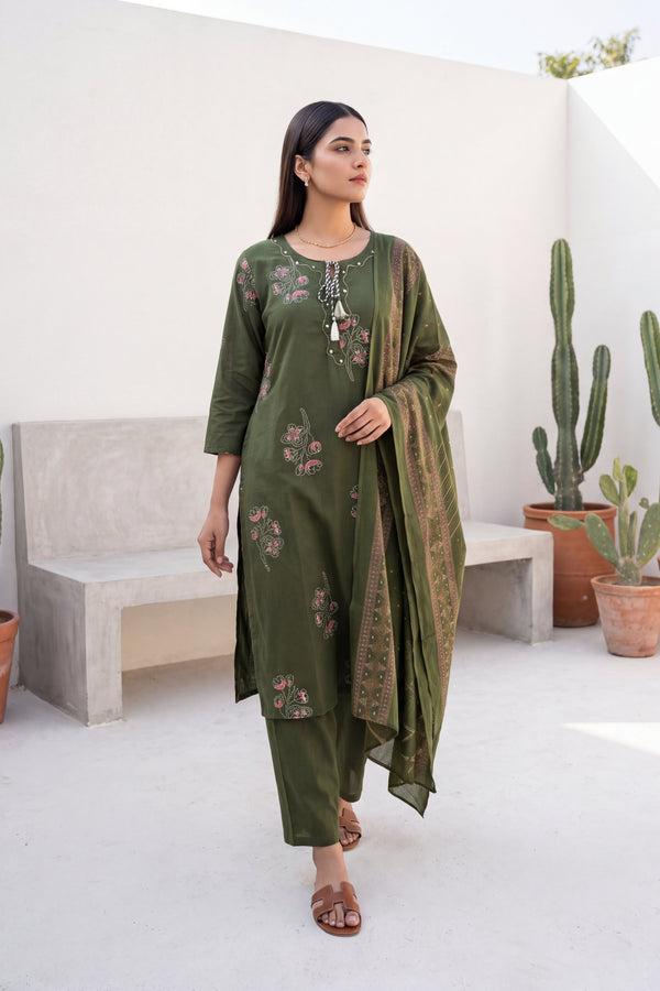Pine Glade Cotton Dupatta Set