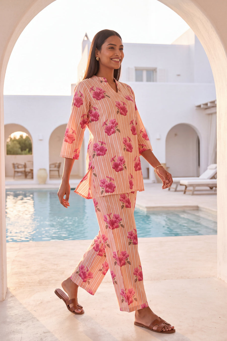 Almond Veil Cotton Angrakha Co-ord Set — image 6