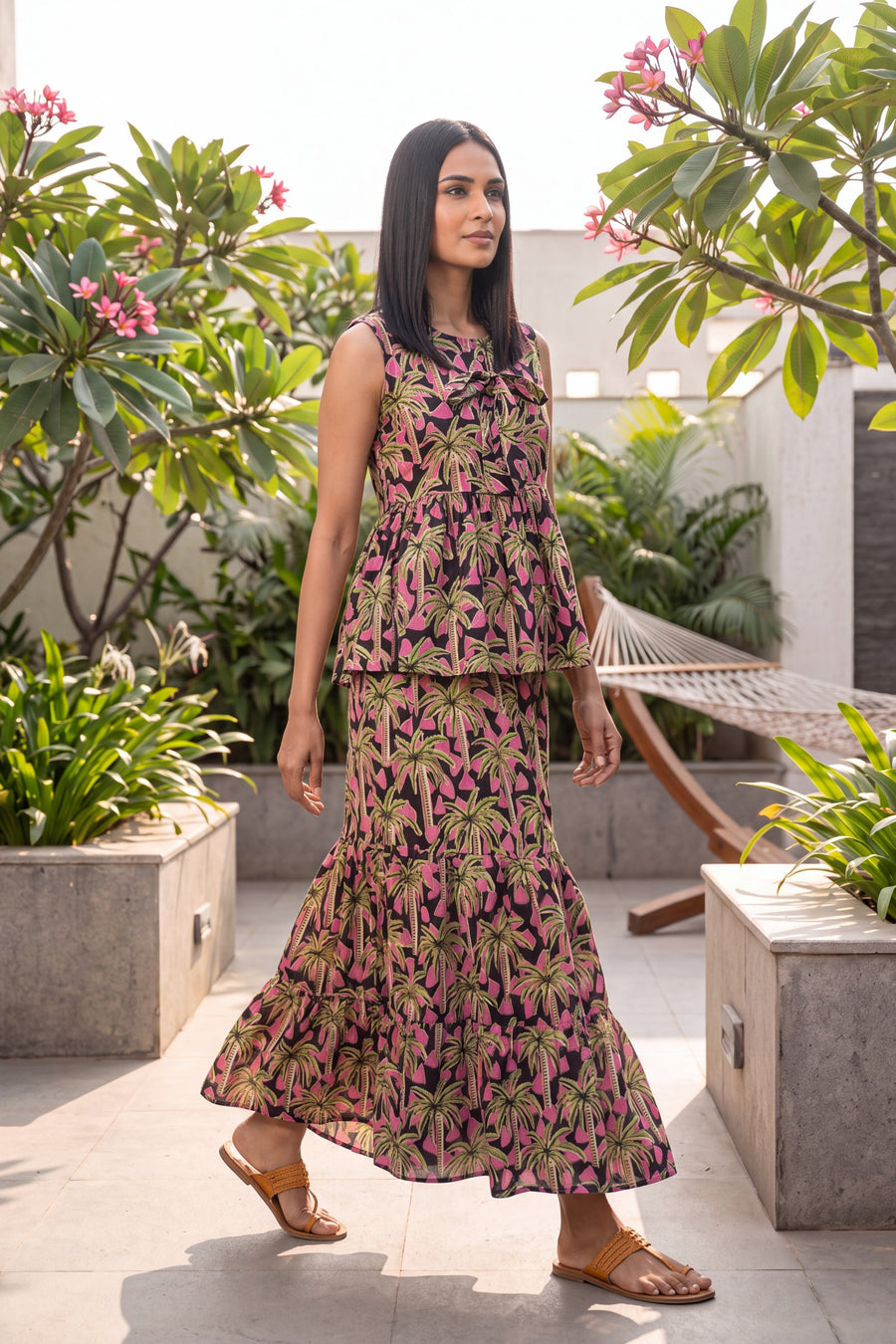 Noir Tiered Cotton Skirt Set — image 5