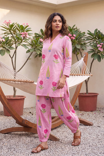 Blush Haze Cotton Farshi Salwar Set