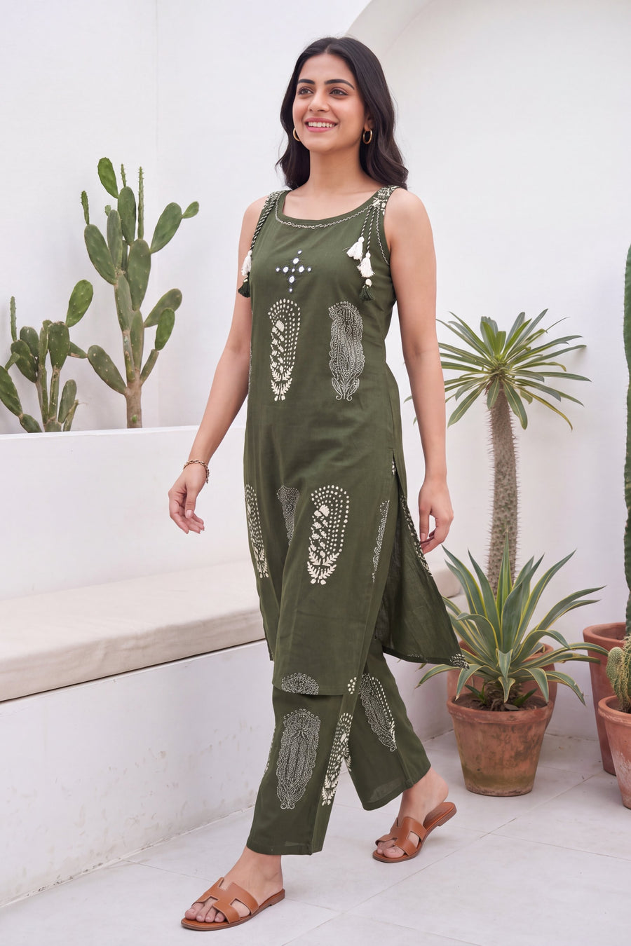 Basil Ease Sleeveless Cotton Co-ord Set — image 5