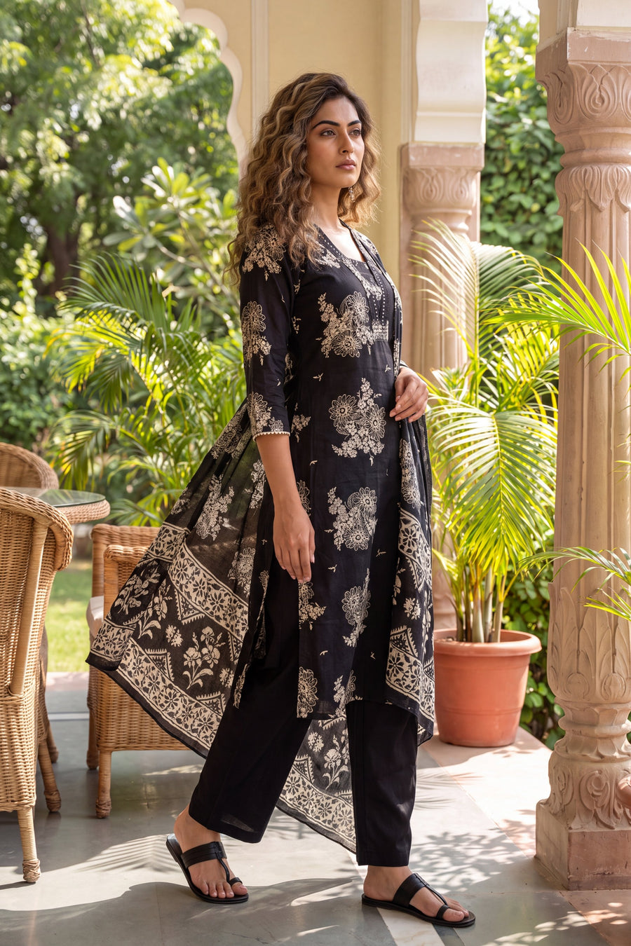 Pantheon Onyx Cotton Dupatta Set — image 5