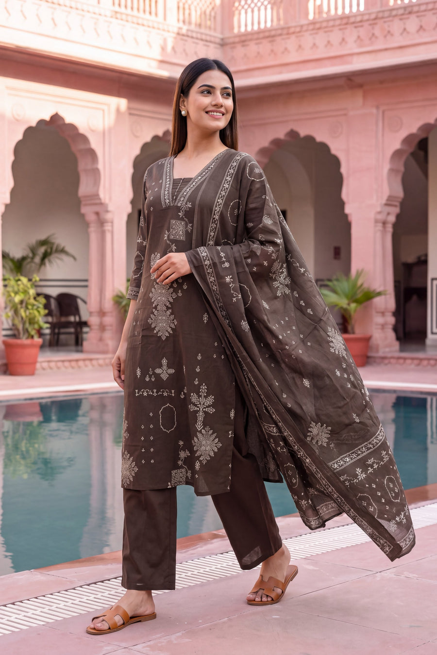 Slate Cove Cotton Dupatta Set — image 4
