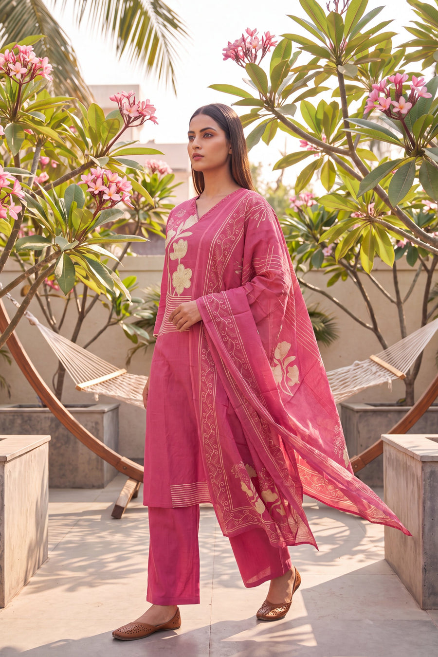 Rose Quartz Cotton Dupatta Set — image 6