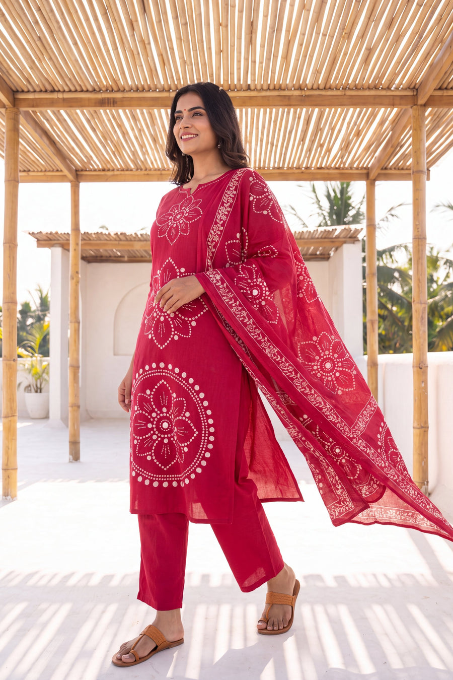 Blush Garden Cotton Dupatta Set — image 4