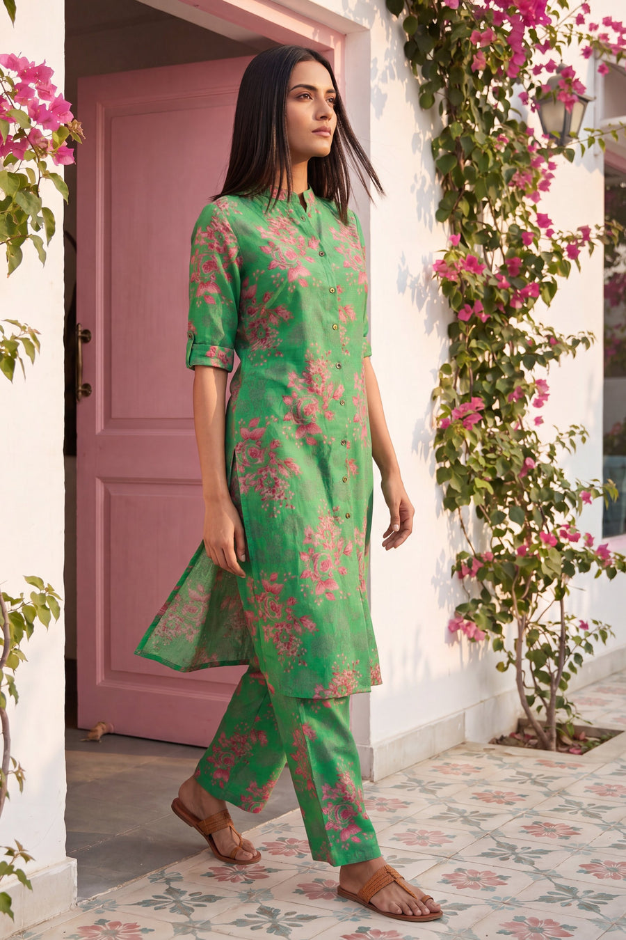 Boulevard Emerald Mandarin Cotton Co-ord Set — image 5