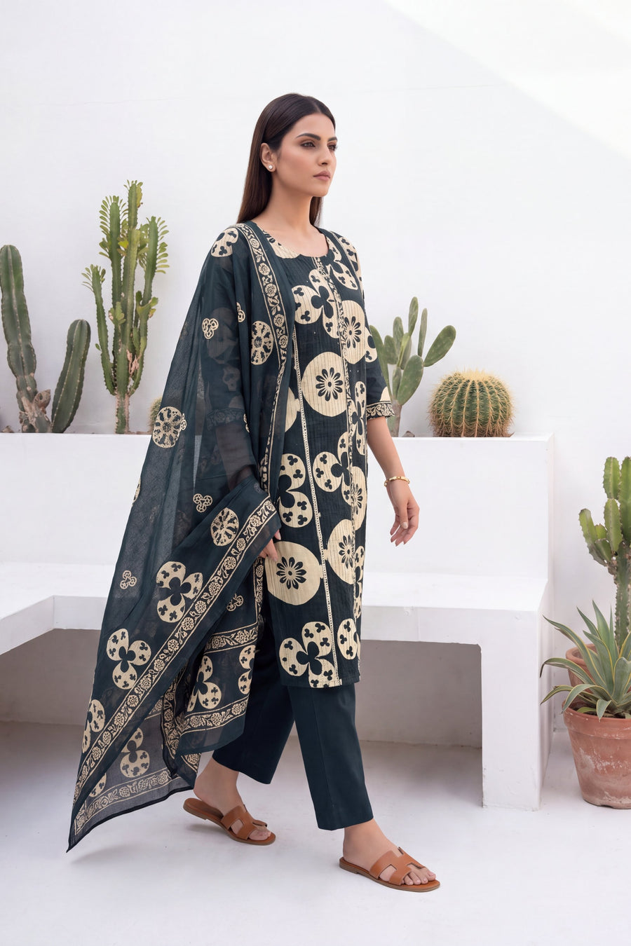 Cobalt Mist Cotton Dupatta Set — image 4