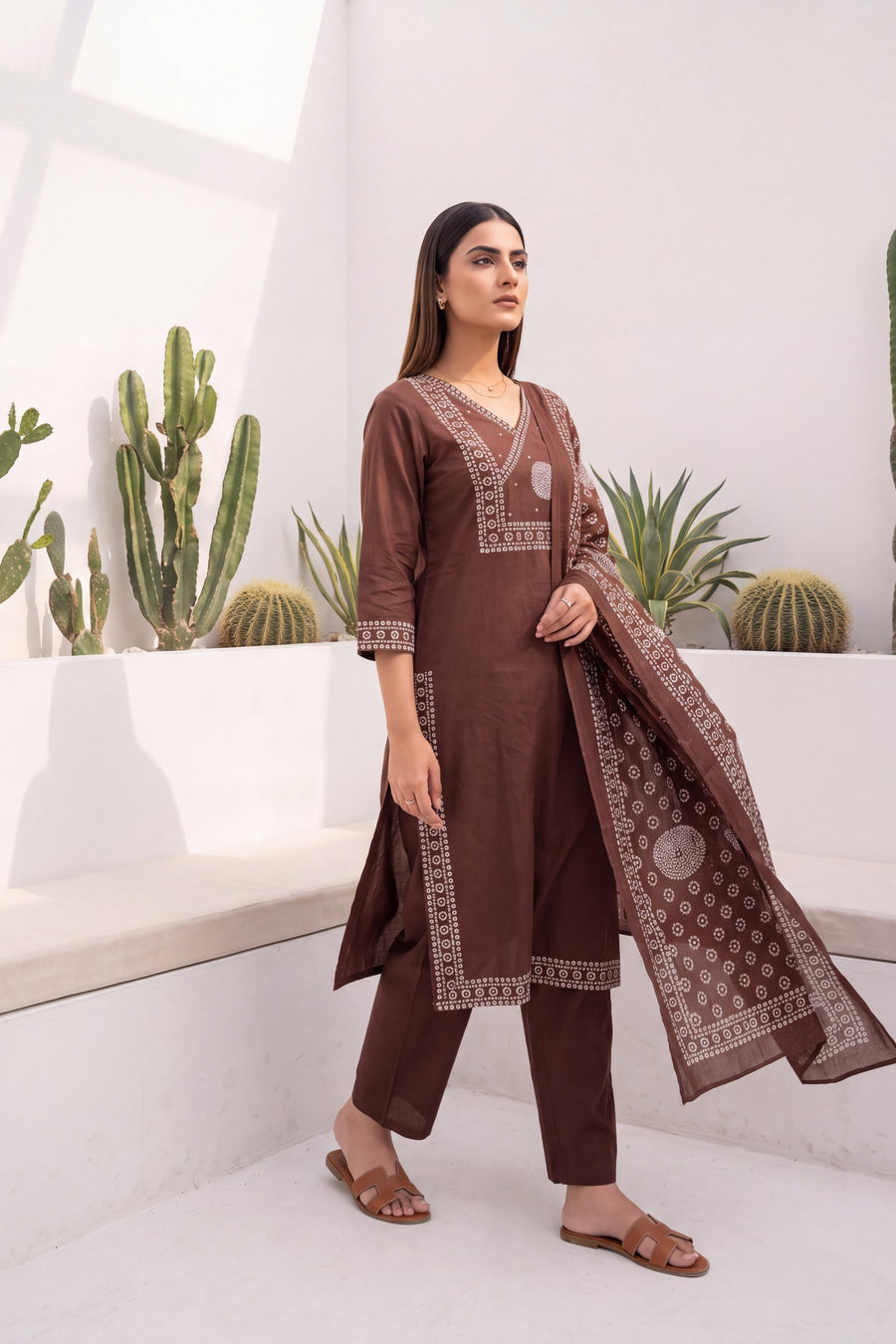 Toffee Ridge Cotton Dupatta Set — image 4