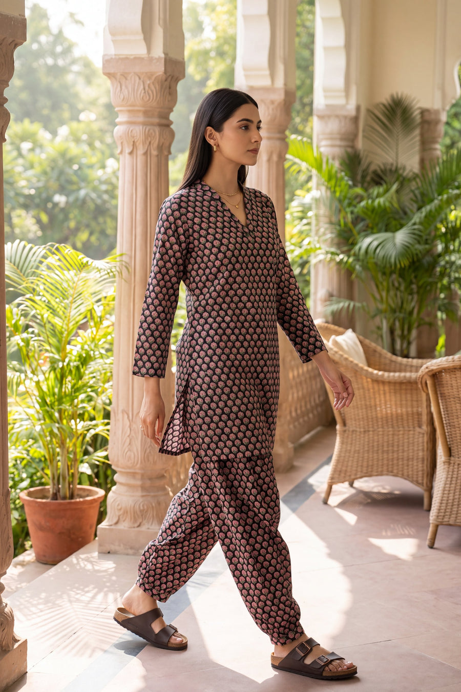 Onyx Ripple Cotton Farshi Salwar Set — image 6