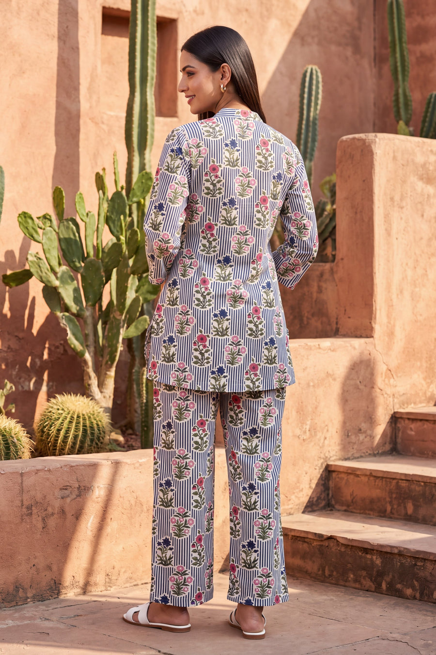 Misty Bluebell Angrakha Cotton Co-ord Set — image 8