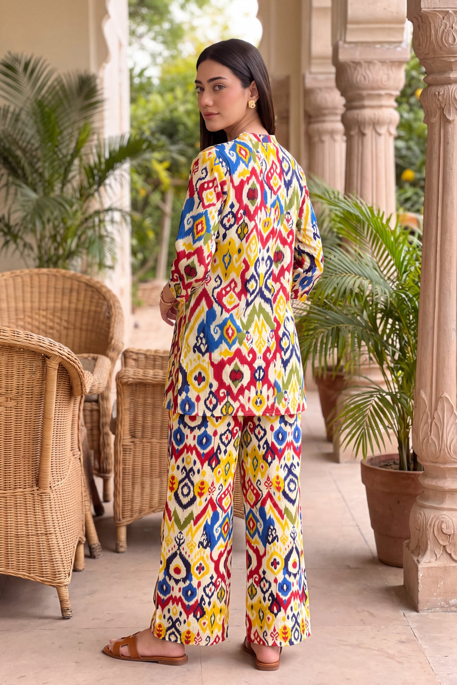 Festive Ikat Angrakha Cotton Co-ord Set — image 10