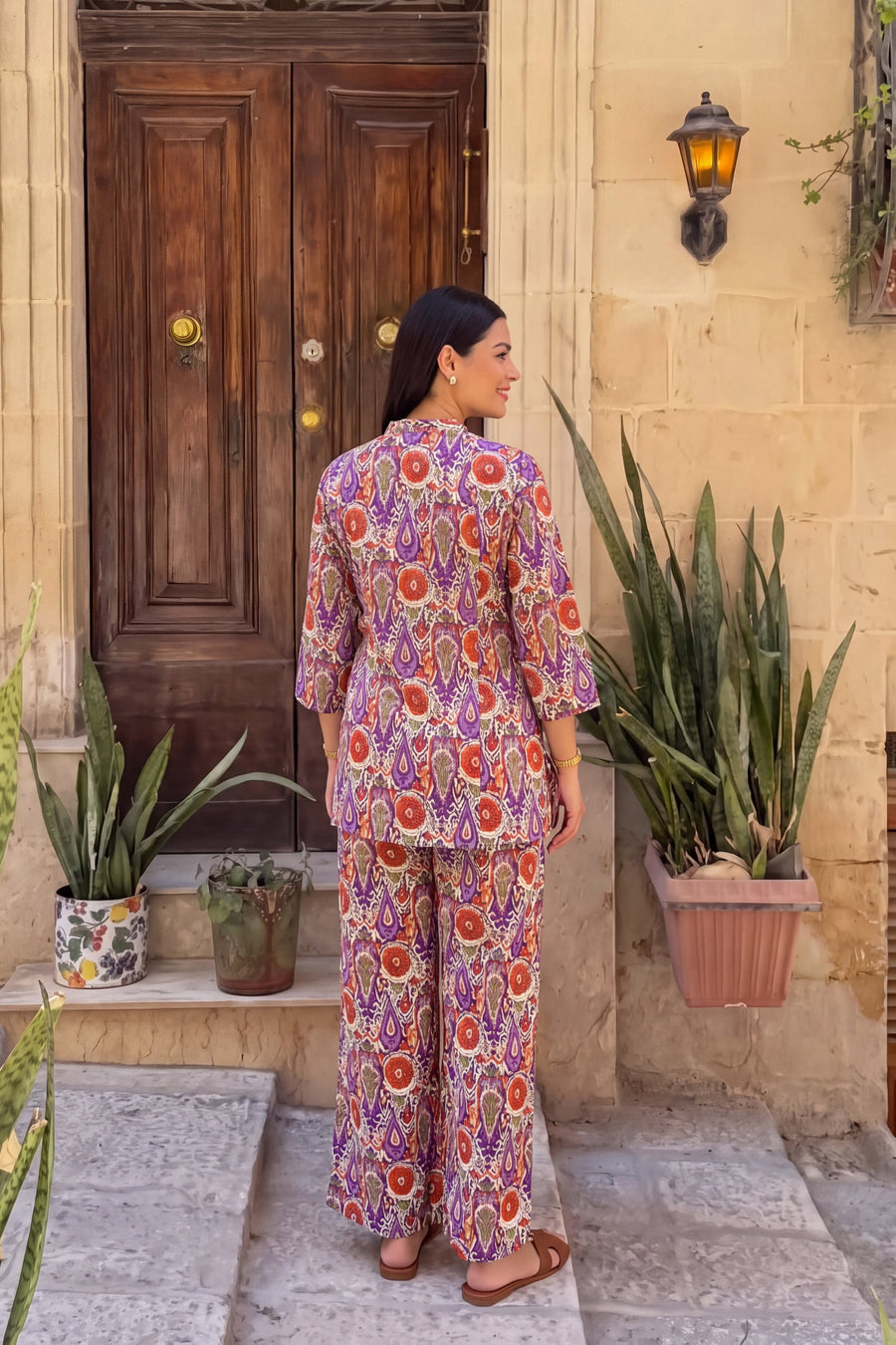 Amethyst Bloom Angrakha Cotton Co-ord Set — image 10