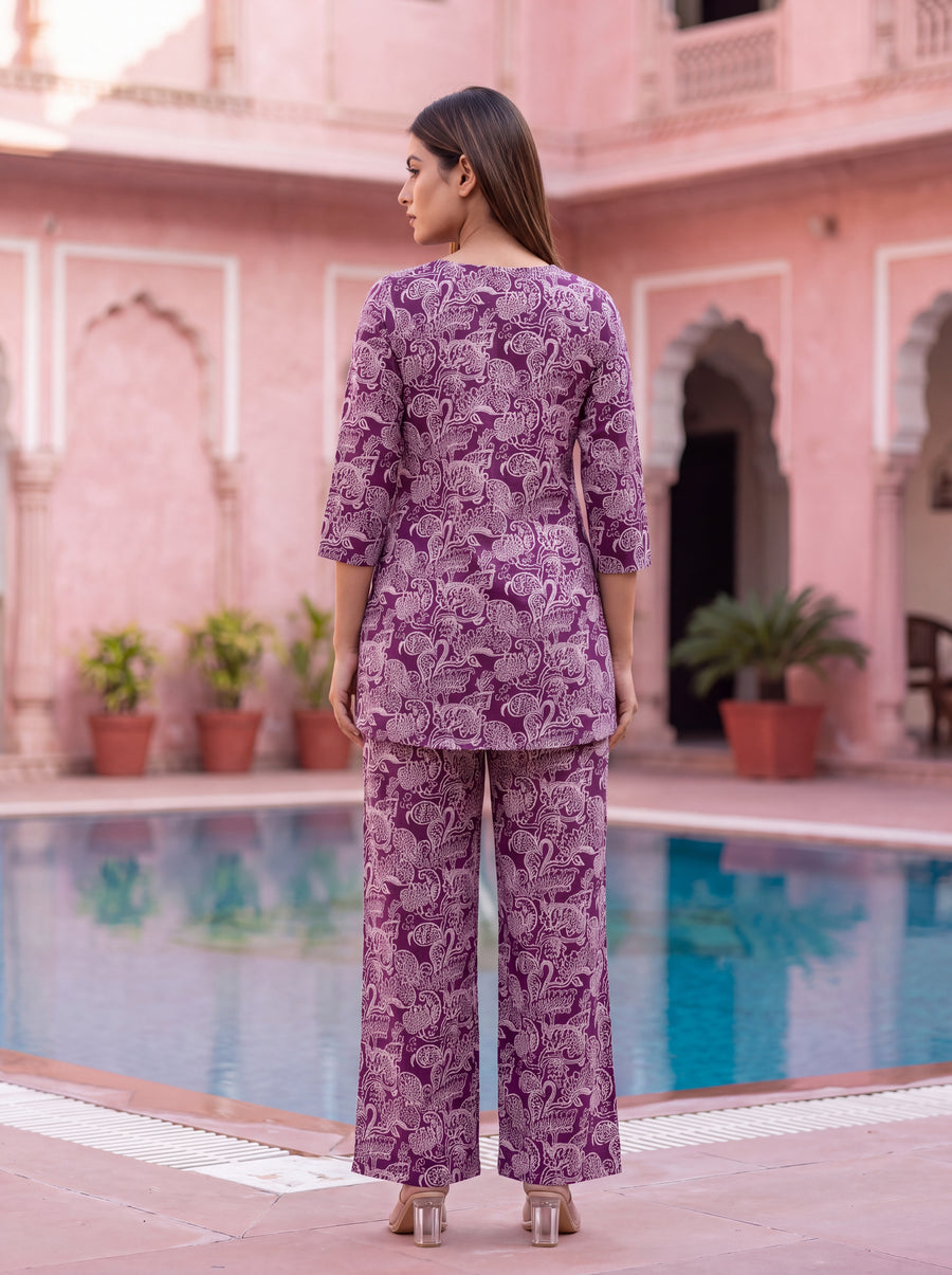 Plum Paisley Cotton Co-ord Set — image 7