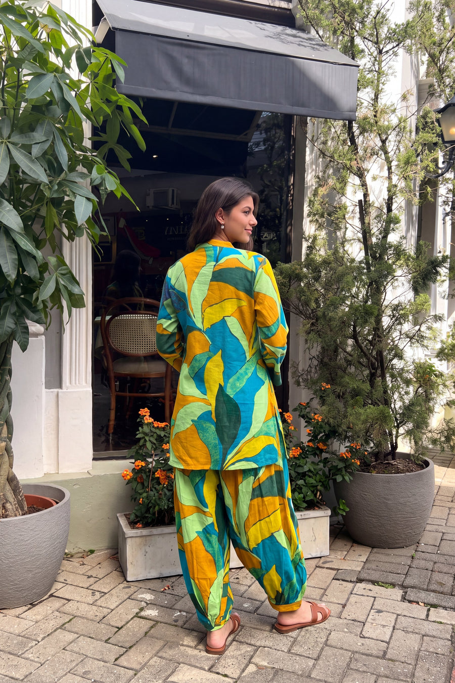 Teal Palm Cotton Farshi Salwar Set — image 11