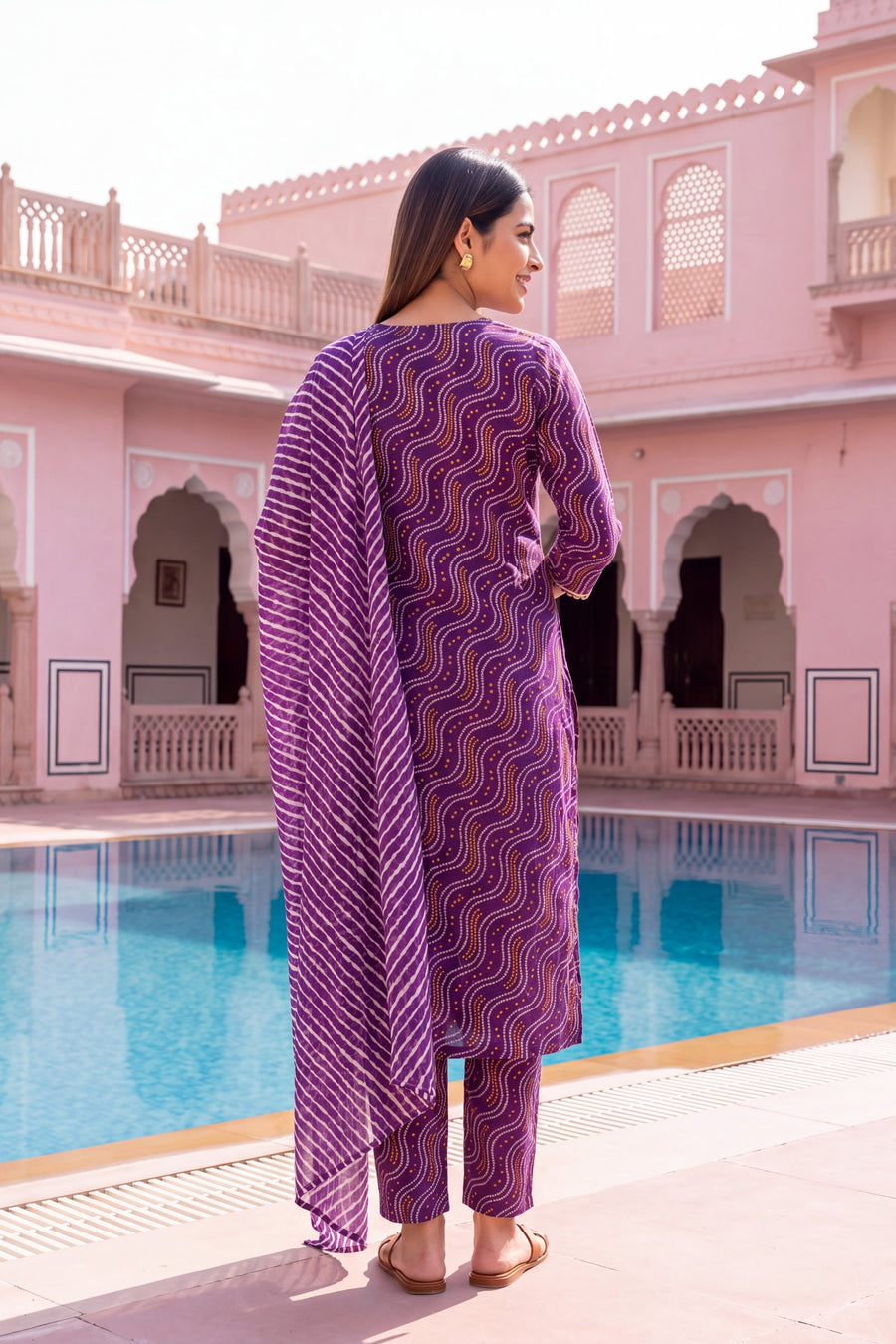 Orchid Lantern Cotton Dupatta Set — image 6