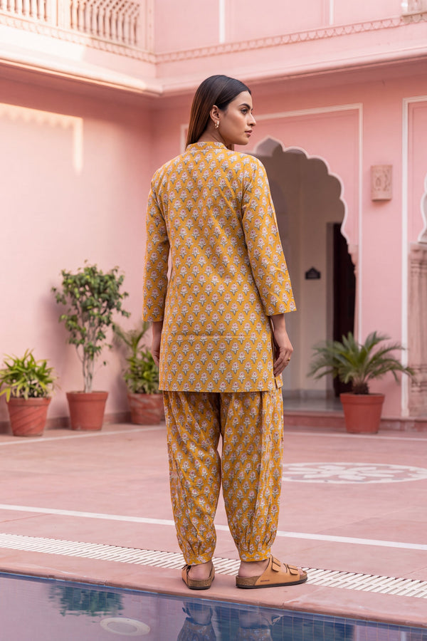 Amber Ripple Cotton Farshi Salwar Set