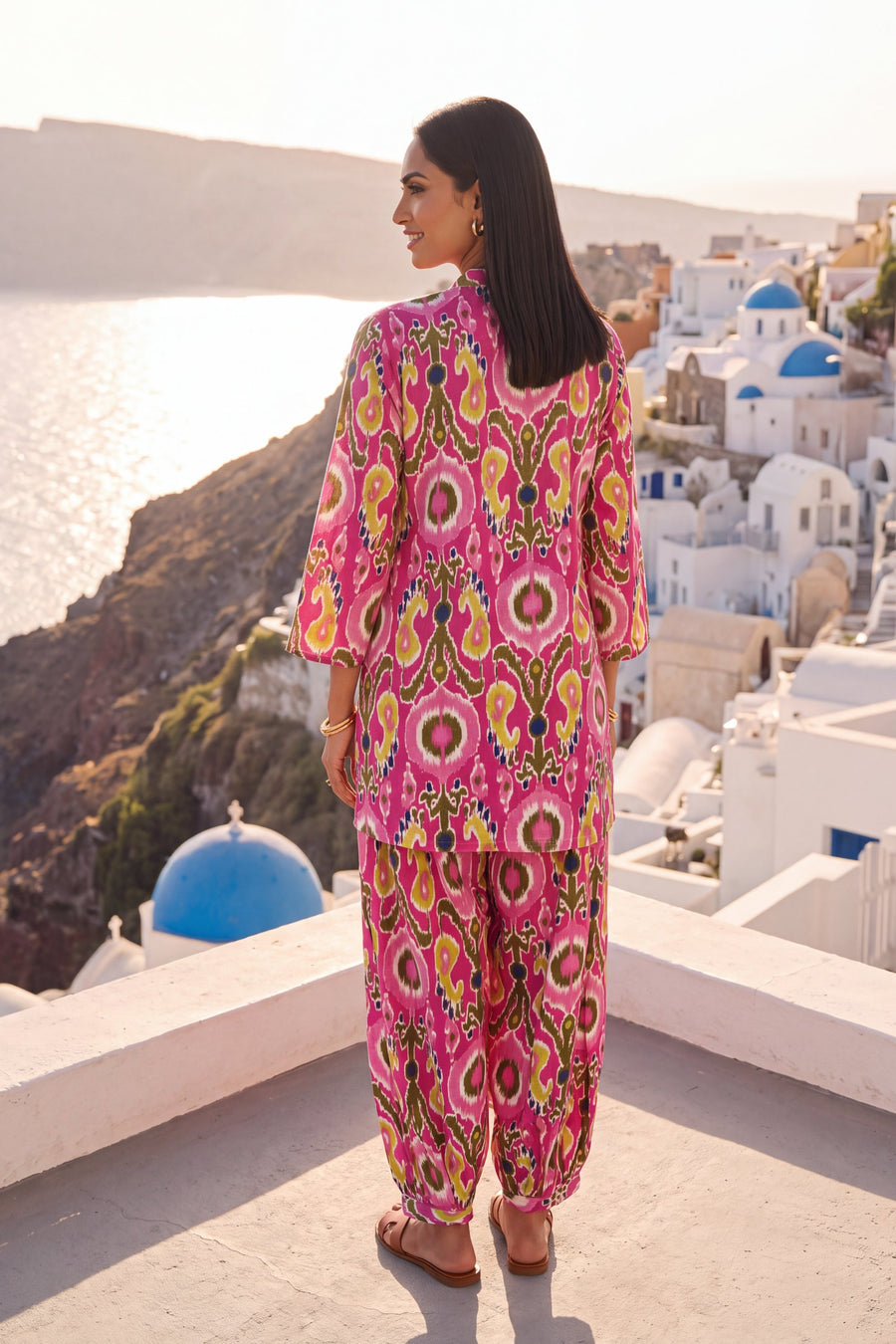 Magenta Medallion Cotton Farshi Salwar Set — image 2