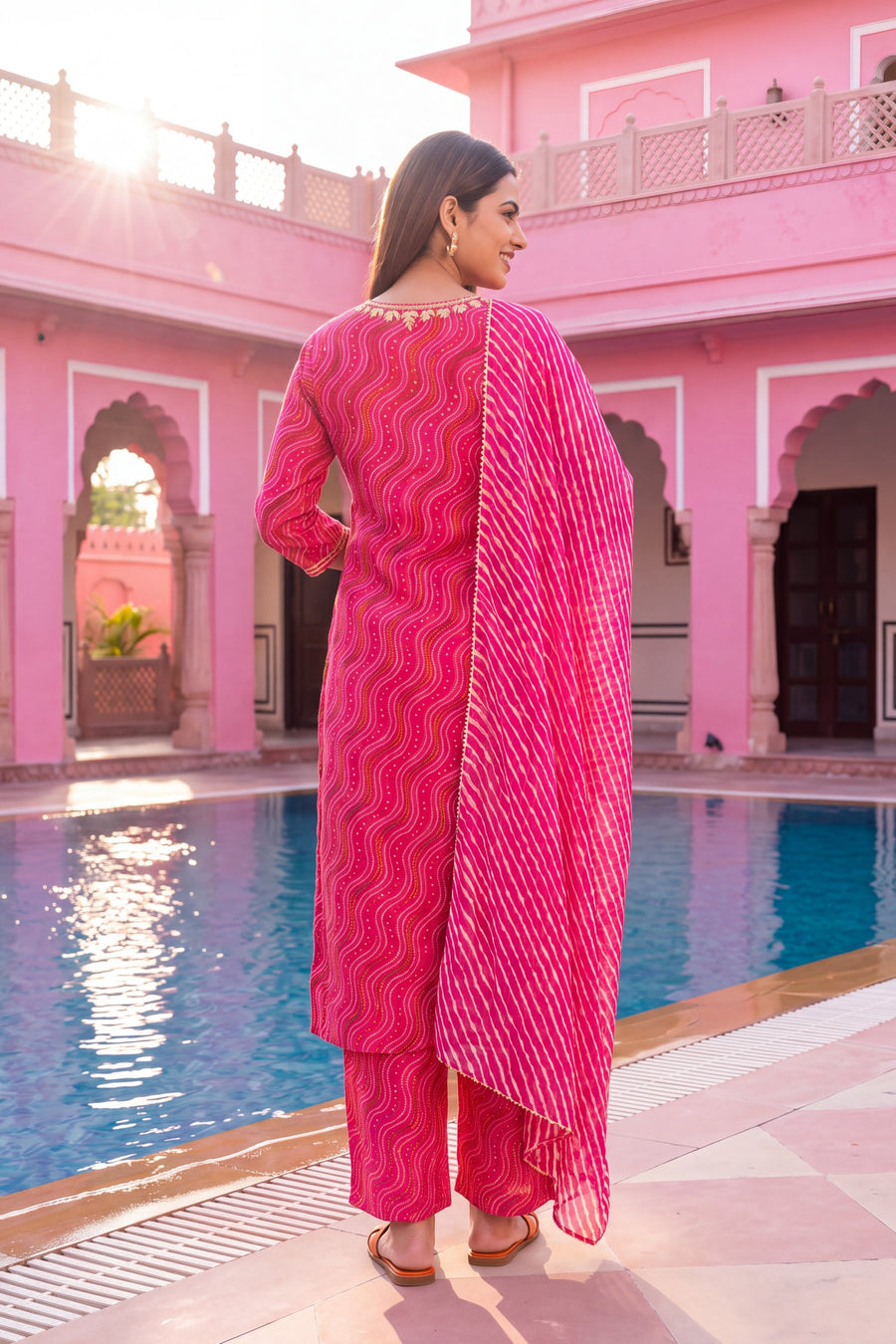Peony Lantern Cotton Dupatta Set — image 8