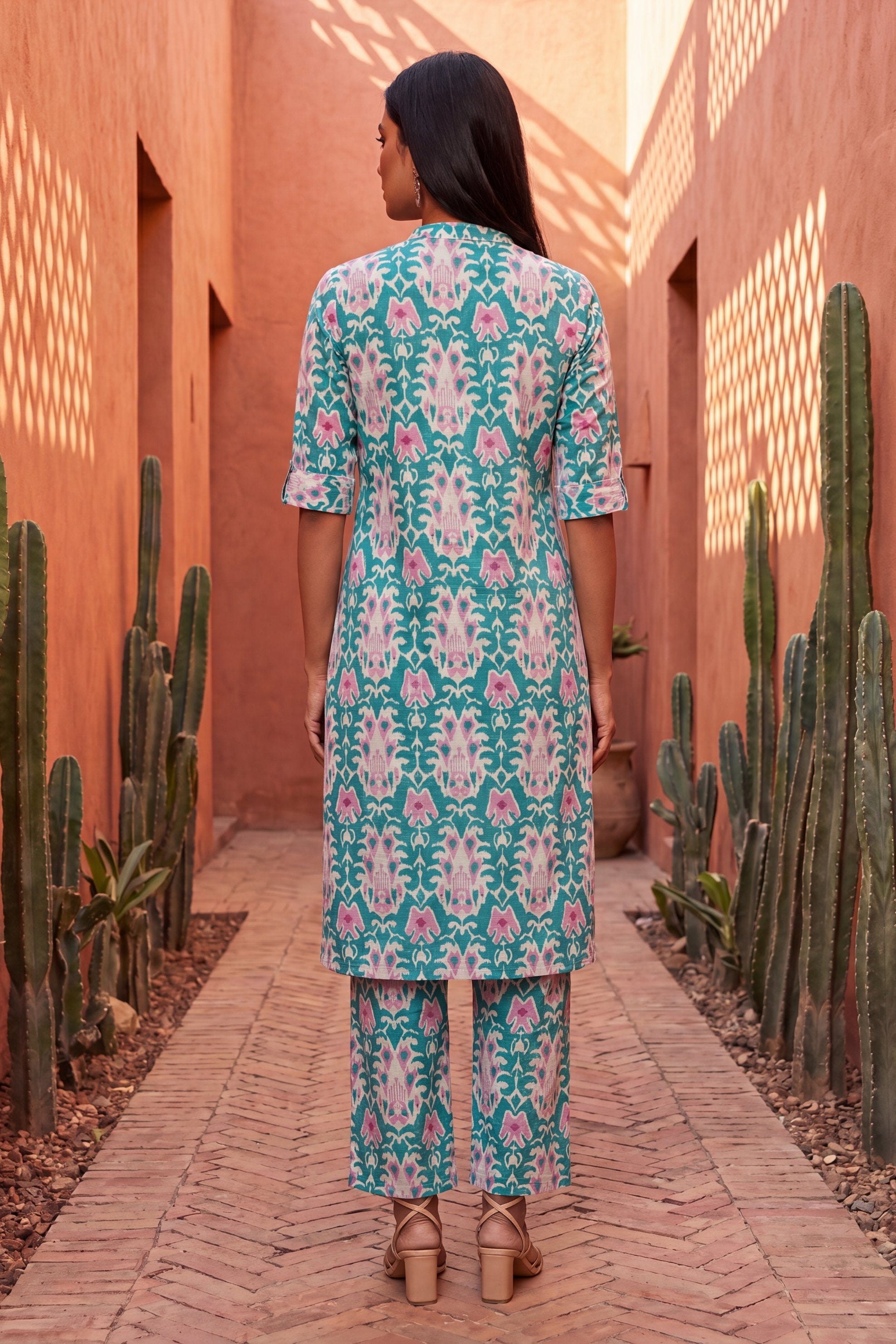 Atelier Olive Mandarin Cotton Co-ord Set