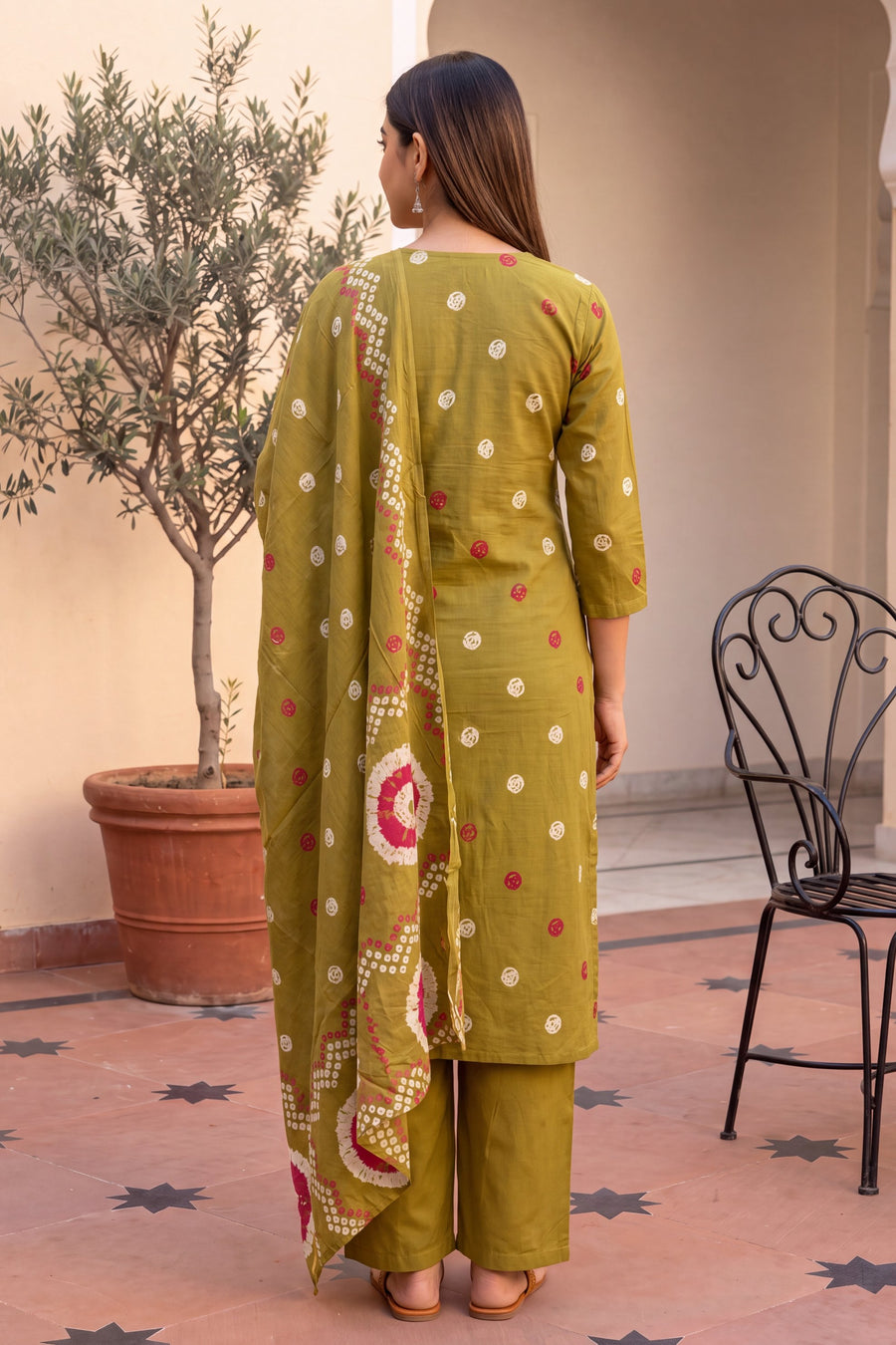 Jade Meadow Cotton Dupatta Set — image 5