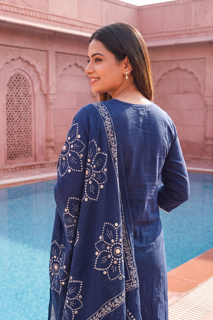 Sapphire Bloom Cotton Dupatta Set — image 5