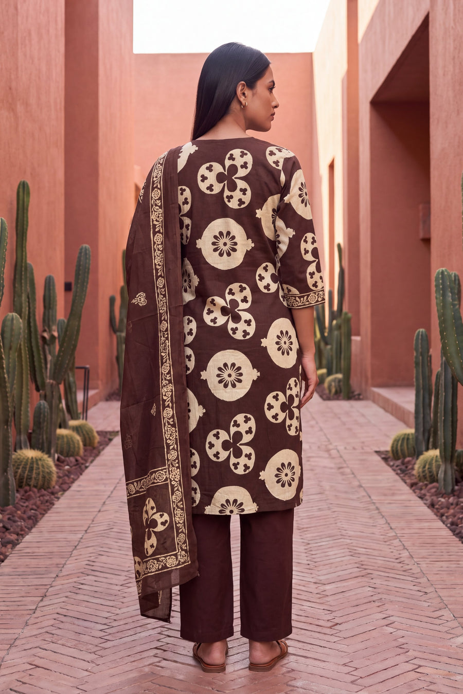 Cocoa Dune Cotton Dupatta Set — image 5
