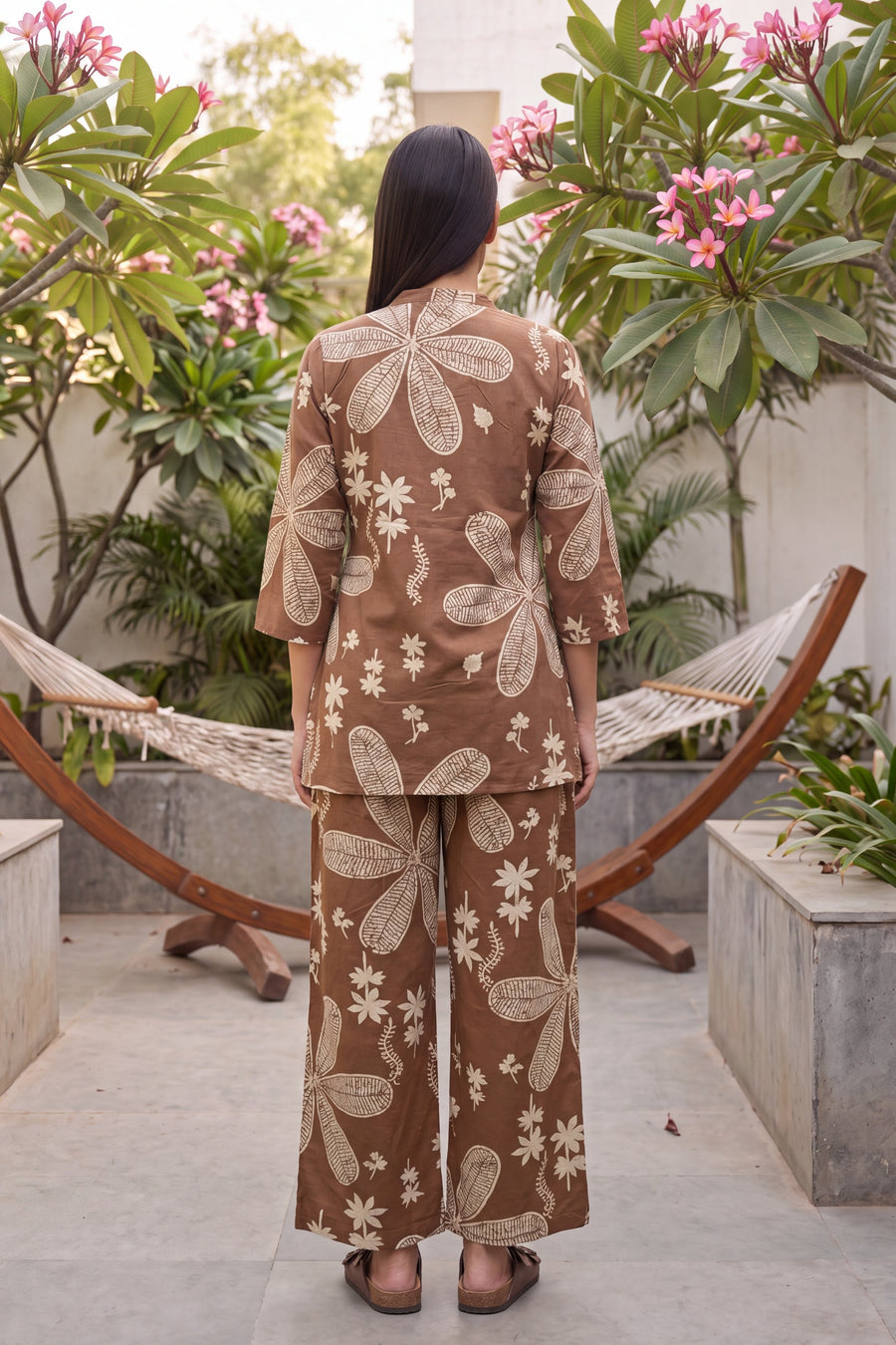Walnut Brown Cotton Angrakha Co-ord Set — image 8