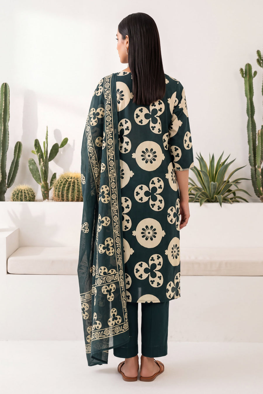 Cobalt Mist Cotton Dupatta Set — image 5