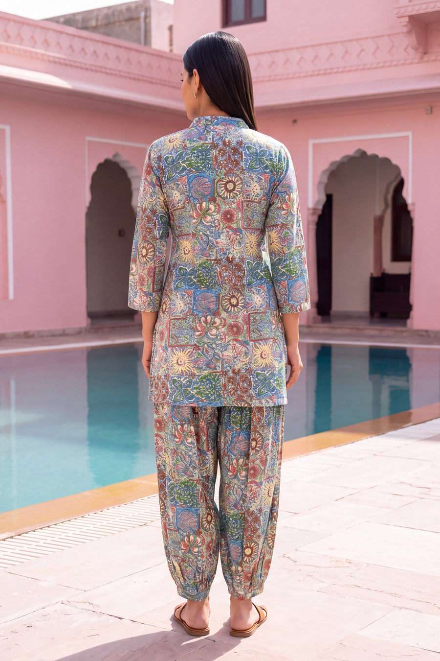 Carnival Bloom Cotton Farshi Salwar Set — image 4