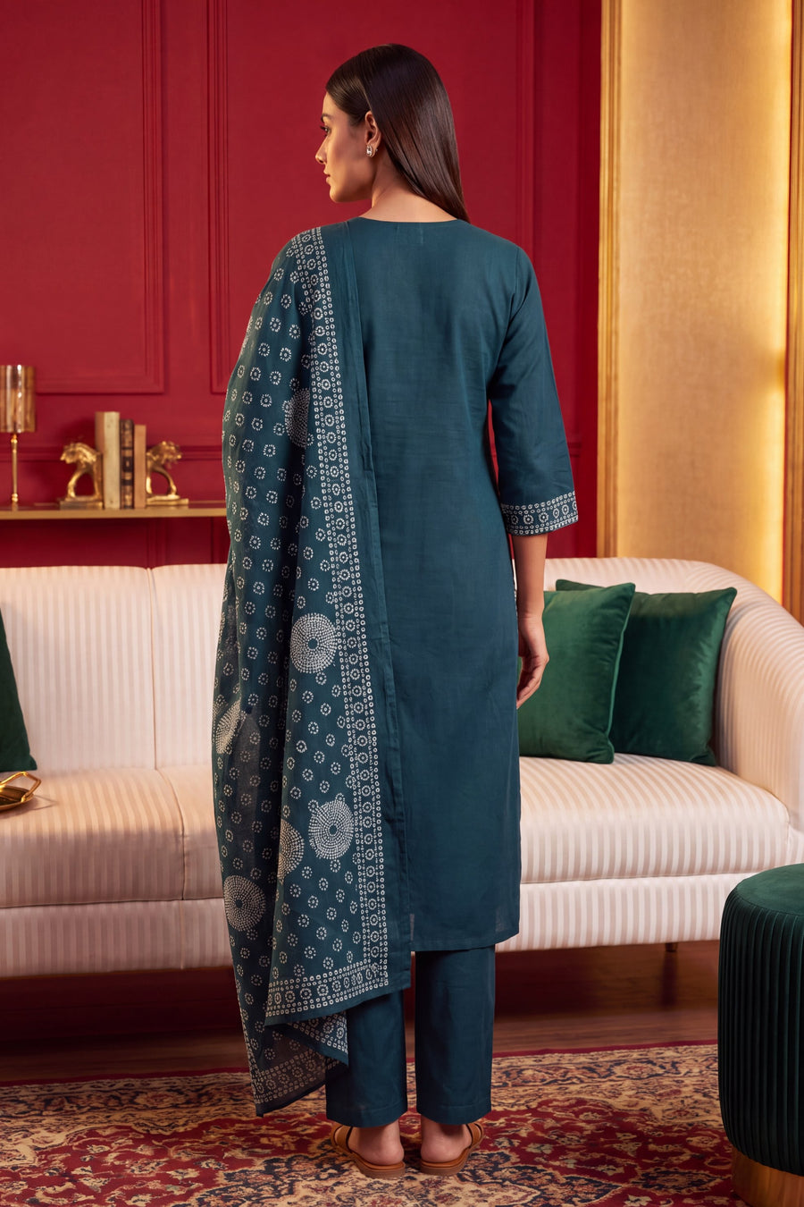 Denim Drift Cotton Dupatta Set — image 5