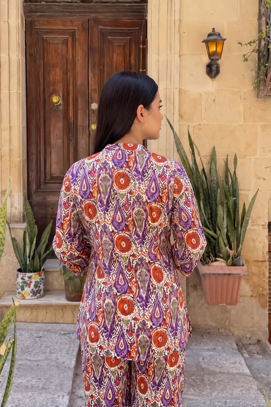 Amethyst Bloom Angrakha Cotton Co-ord Set — image 7