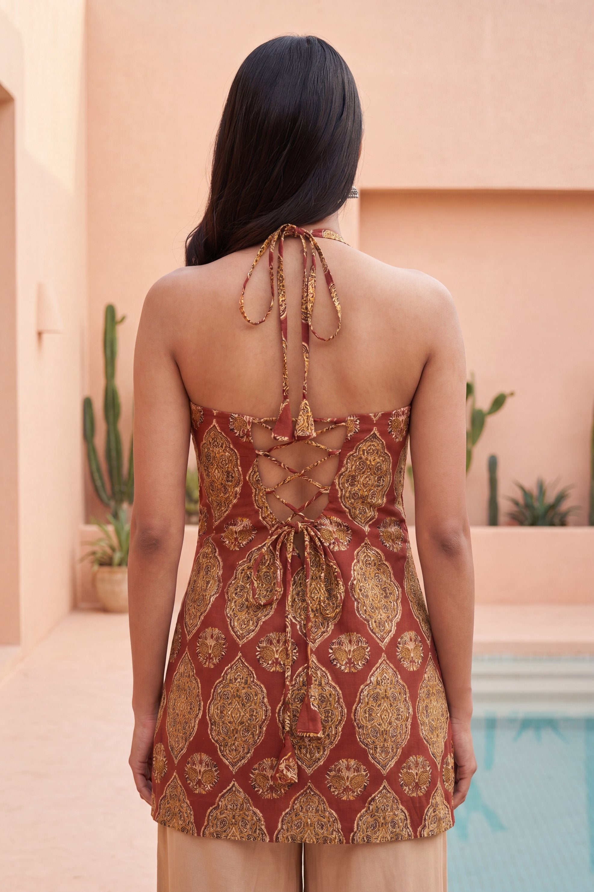 Cabernet Reverie Halter Cotton Top