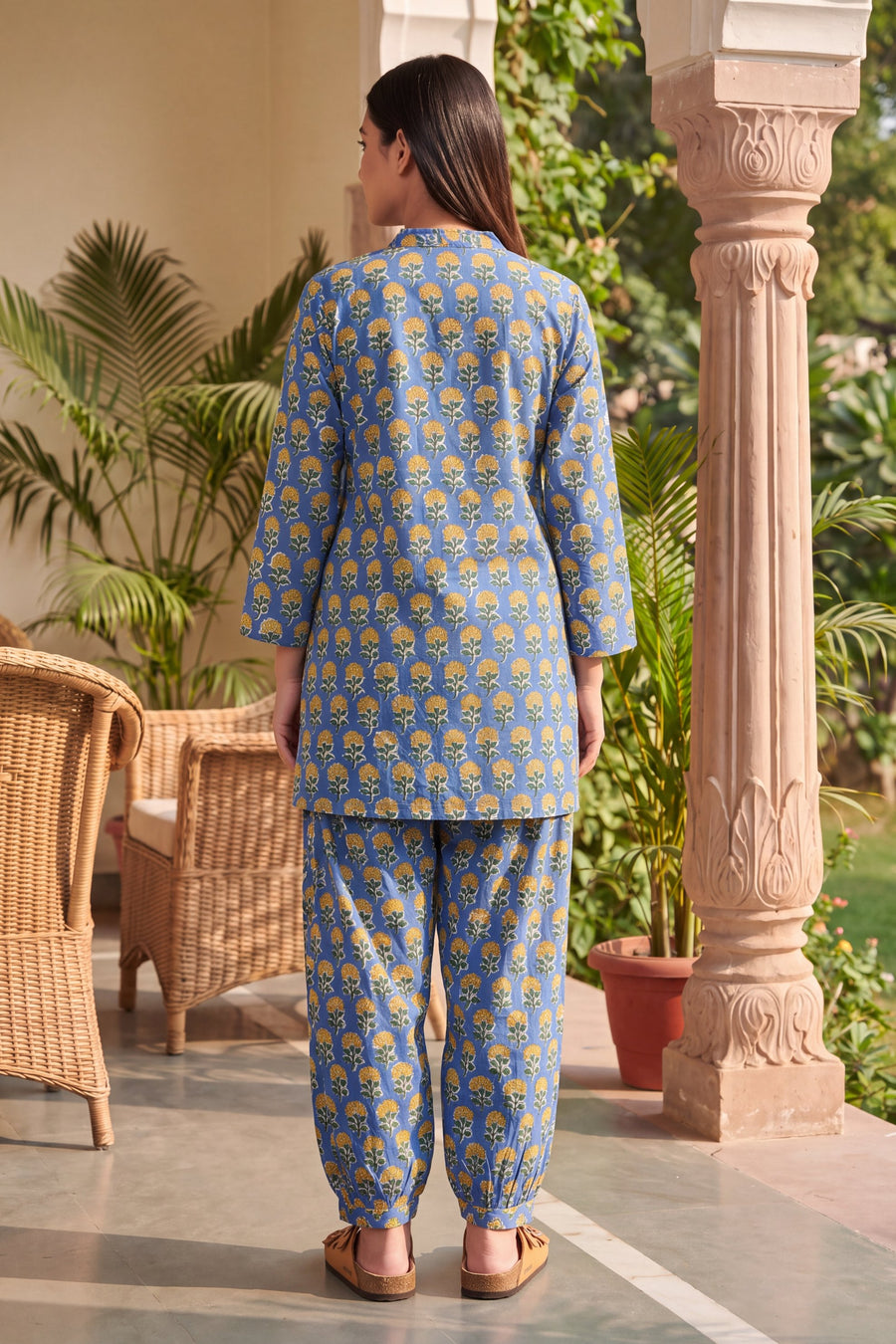 Cobalt Ripple Cotton Farshi Salwar Set — image 7