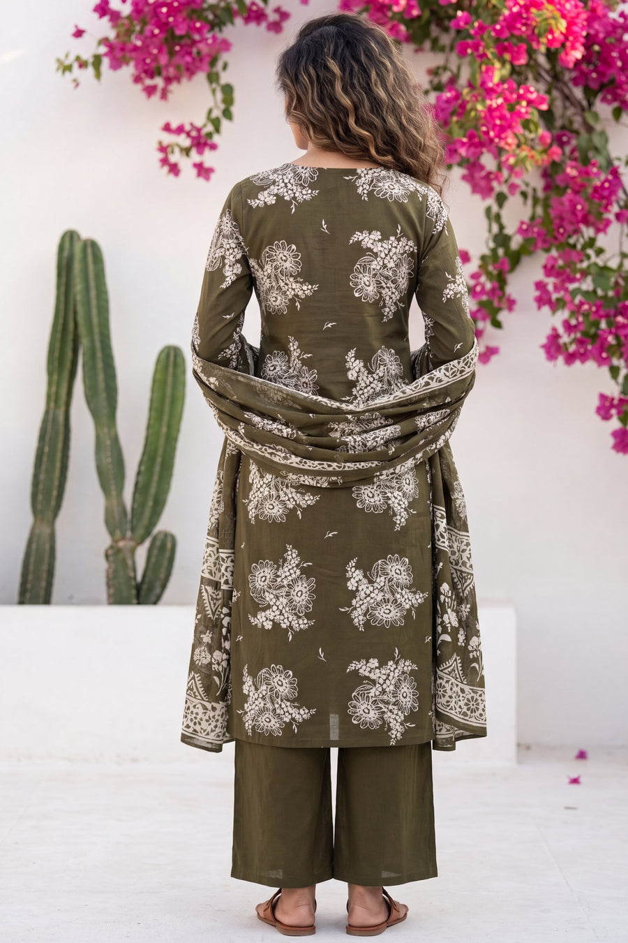 Crescendo Pine Cotton Dupatta Set — image 5
