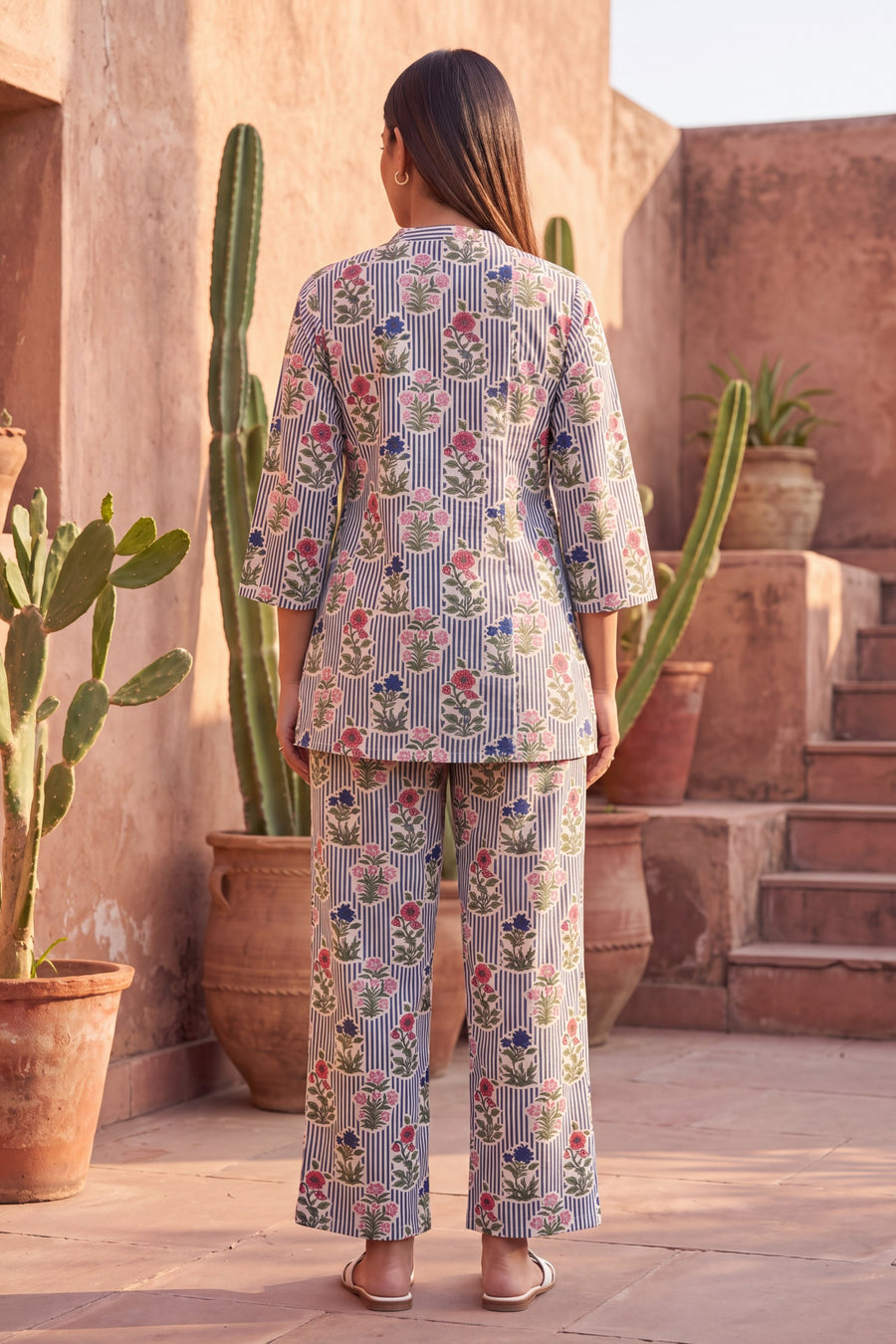 Misty Bluebell Angrakha Cotton Co-ord Set — image 9