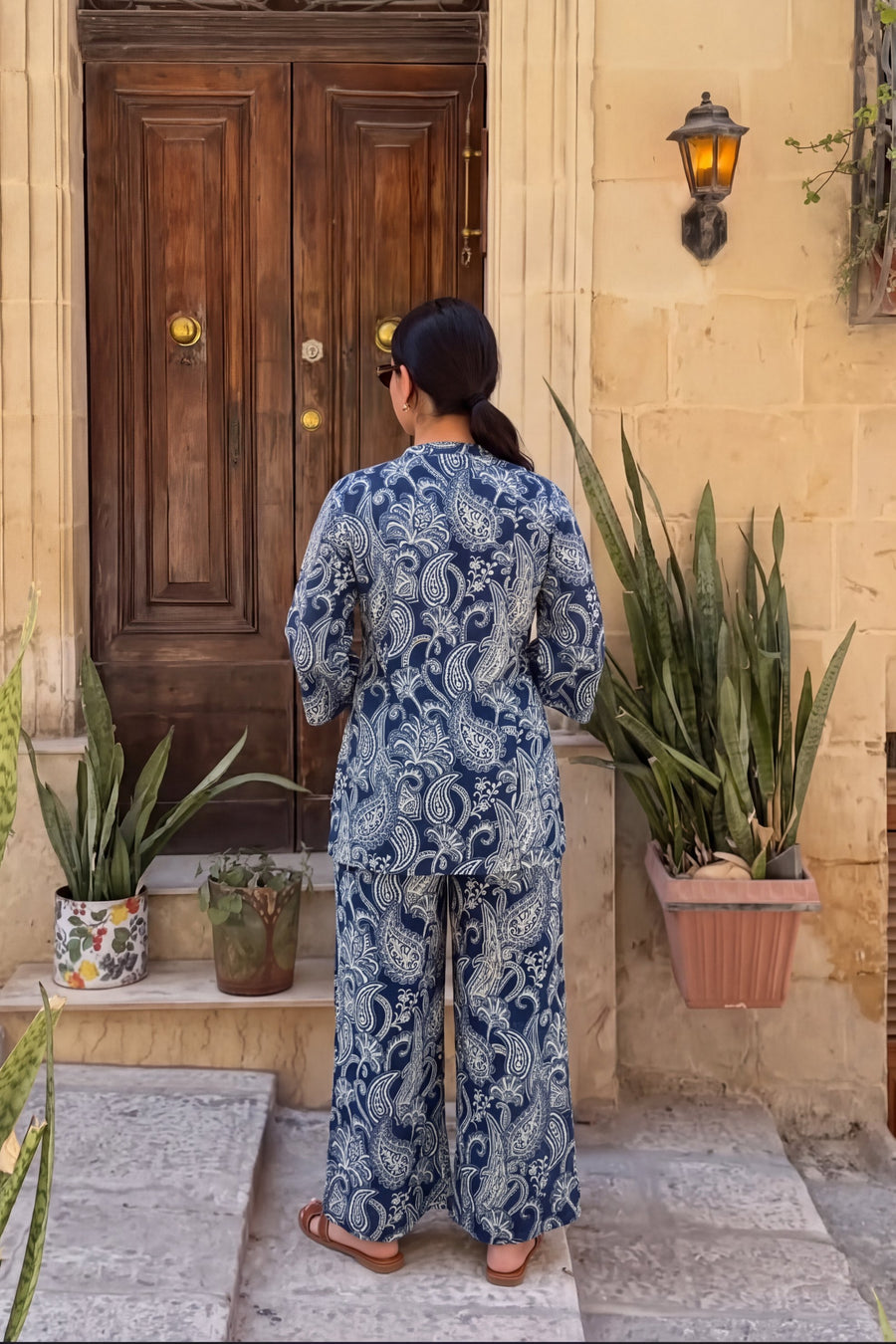 Nightfall Bloom Angrakha Cotton Co-ord Set — image 10