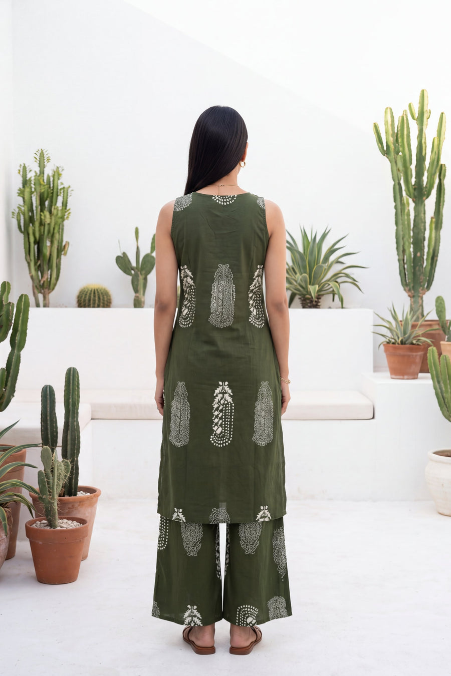 Basil Ease Sleeveless Cotton Co-ord Set — image 2