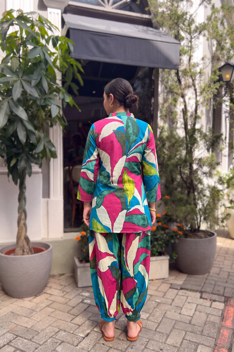 Lagoon Foliage Cotton Farshi Salwar Set — image 8