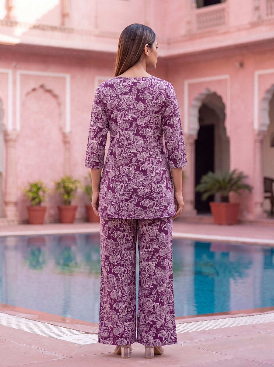 Plum Paisley Cotton Co-ord Set — image 9