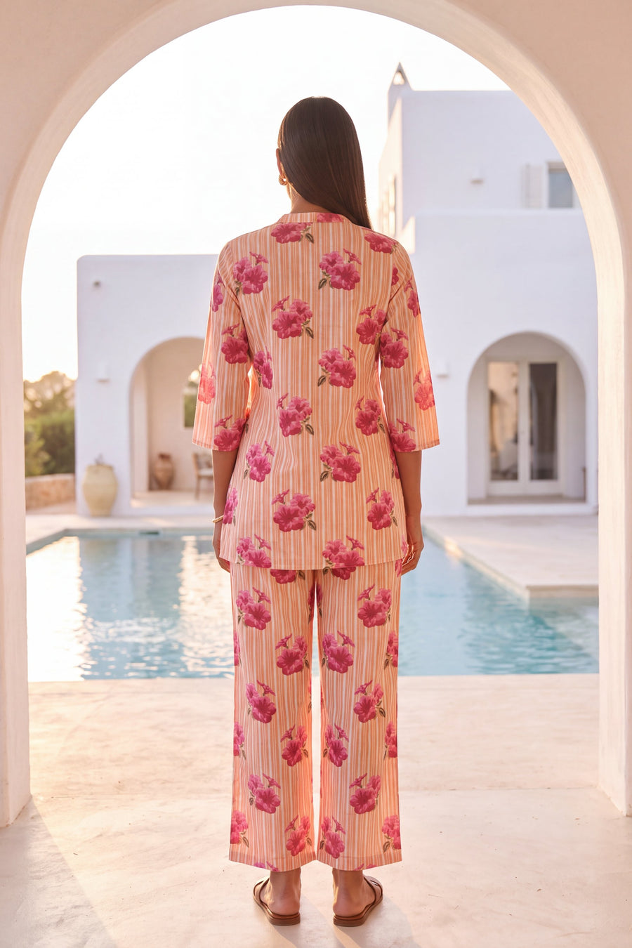Almond Veil Cotton Angrakha Co-ord Set — image 7