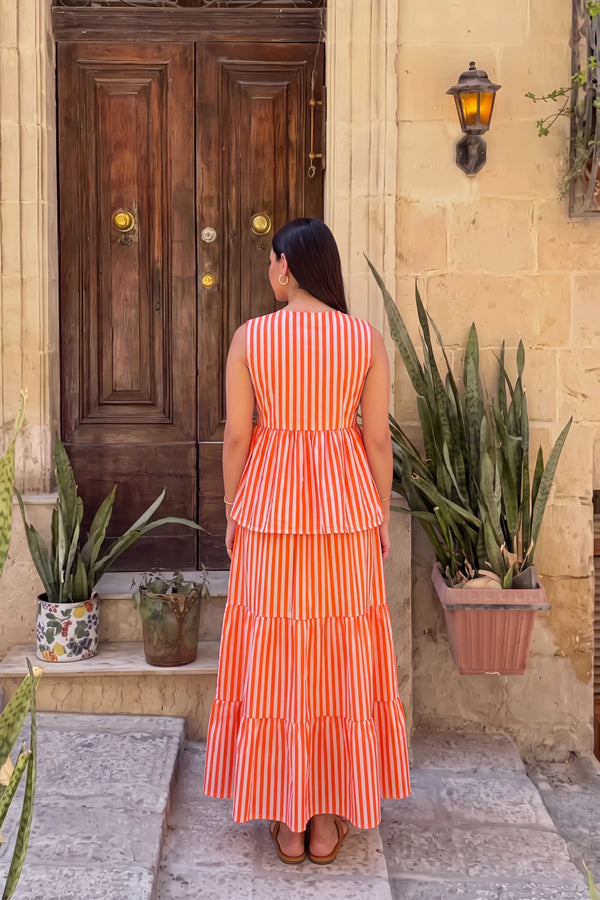 Amber Tiered Cotton Skirt Set