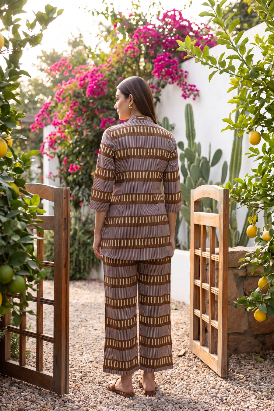 Olive Trellis Angrakha Cotton Co-ord Set — image 8