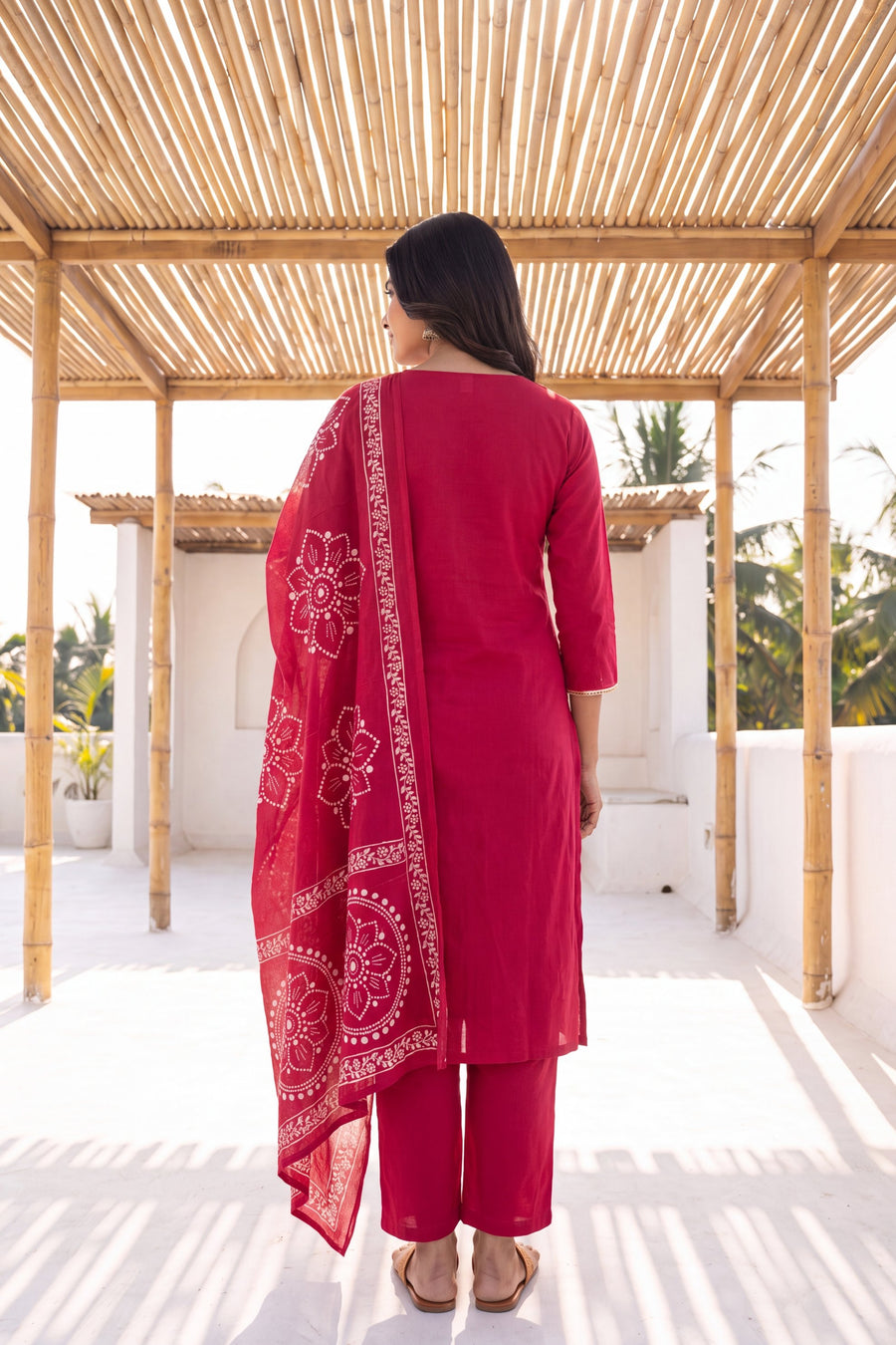 Blush Garden Cotton Dupatta Set — image 5