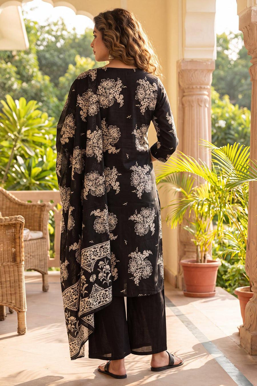 Pantheon Onyx Cotton Dupatta Set — image 6