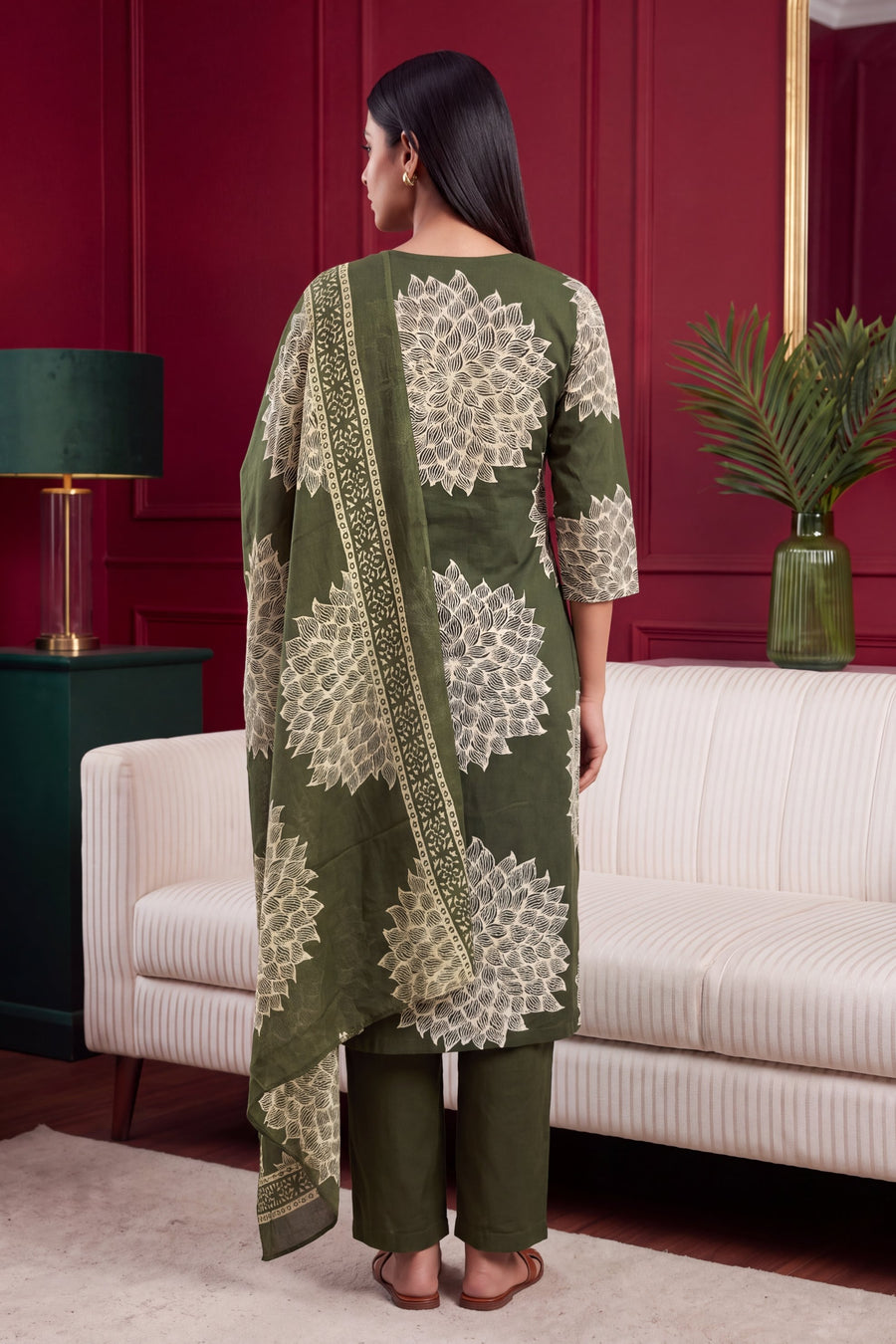 Basil Whisper Cotton Dupatta Set — image 5