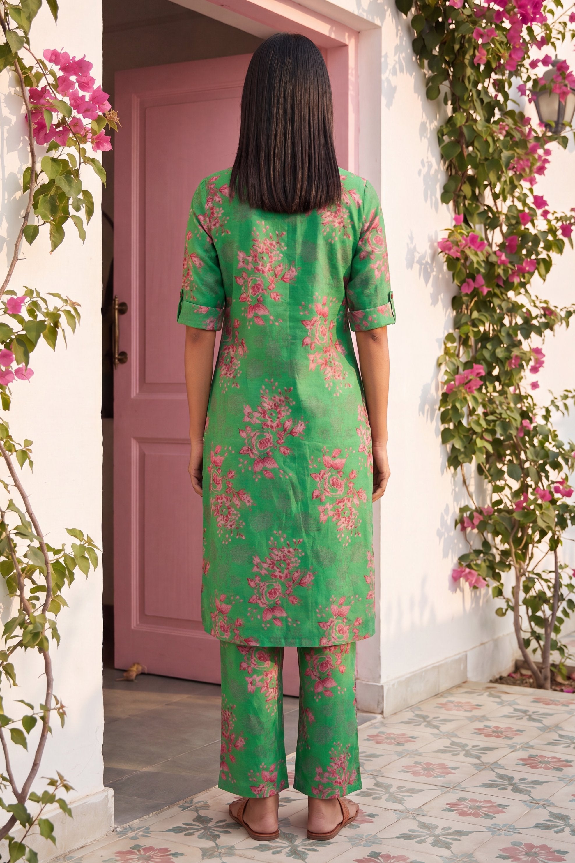 Boulevard Emerald Mandarin Cotton Co-ord Set