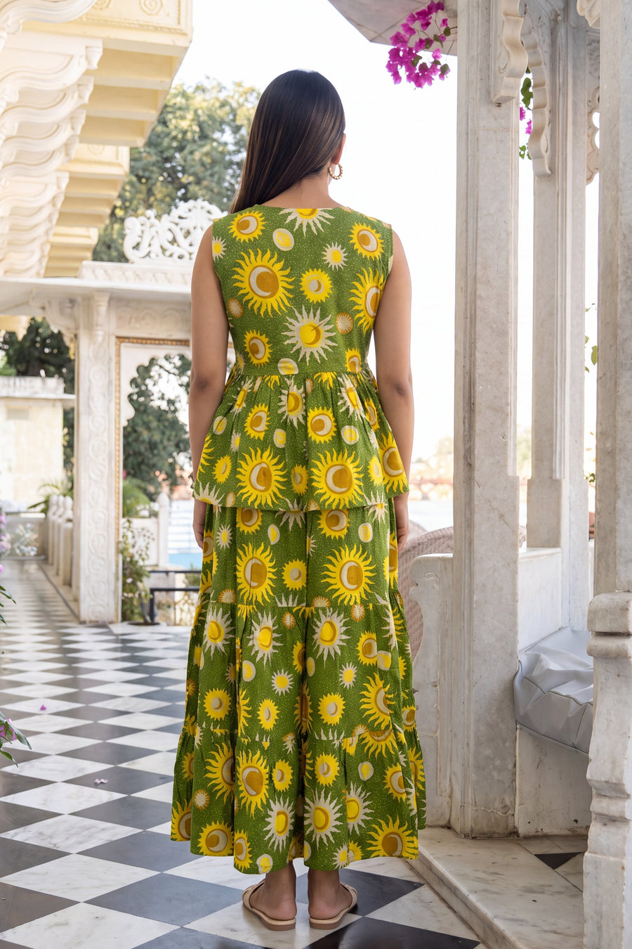 Emerald Waltz Cotton Skirt Set — image 5