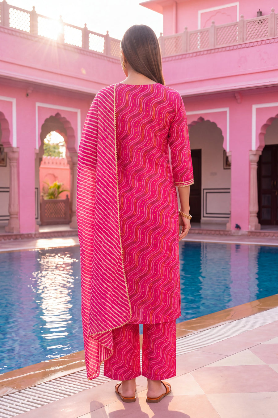 Peony Lantern Cotton Dupatta Set — image 9