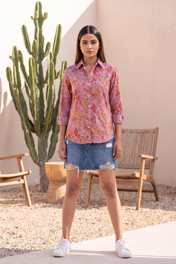 Rosewater Pink Cotton Shirt